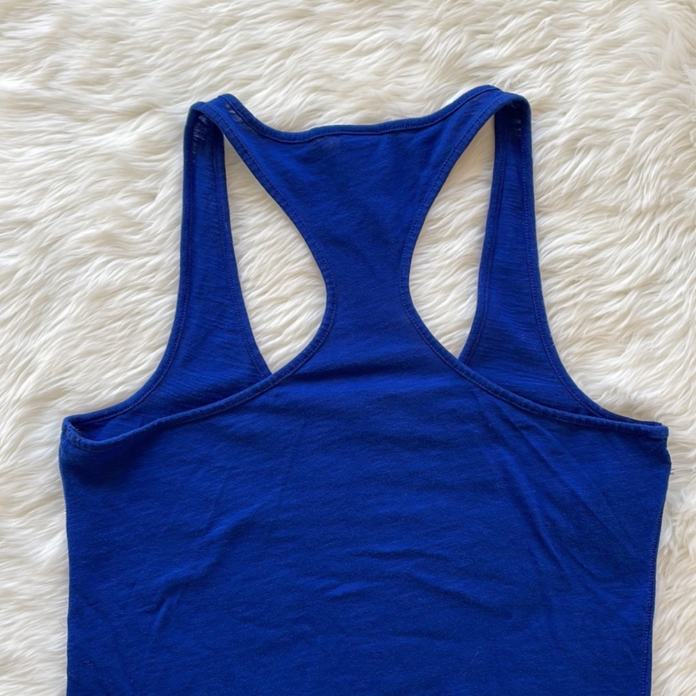 PINK Victoria's Secret Blue Racerback Tank Top Size Small - Picture 2 of 3